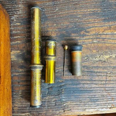 805 Antique T.S. & J.D. Negus Brass Sextant w/ Case