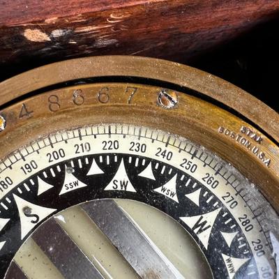 809 Antique Star Boston Marine Compass in Box
