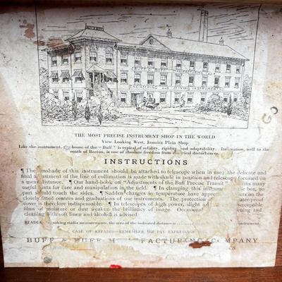 814 Antique Buff MFG. Co. Boston Surveyor Transit Level with Case