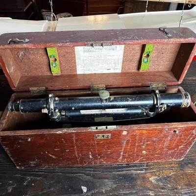 814 Antique Buff MFG. Co. Boston Surveyor Transit Level with Case