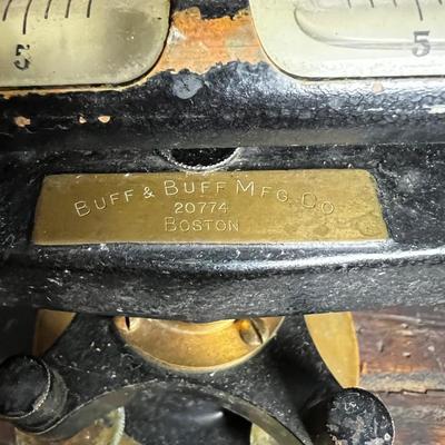 814 Antique Buff MFG. Co. Boston Surveyor Transit Level with Case