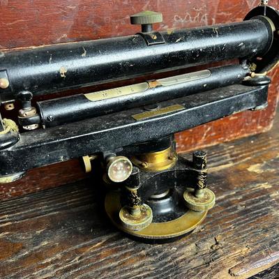 814 Antique Buff MFG. Co. Boston Surveyor Transit Level with Case