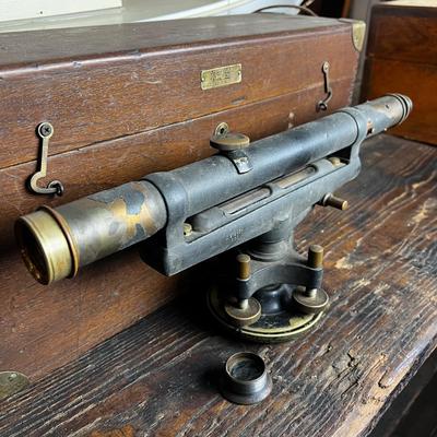 815 Antique Dietzgen Surveyor Transit Level with Case