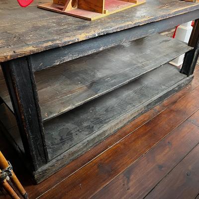 820 Large Antique Table with Shelves.