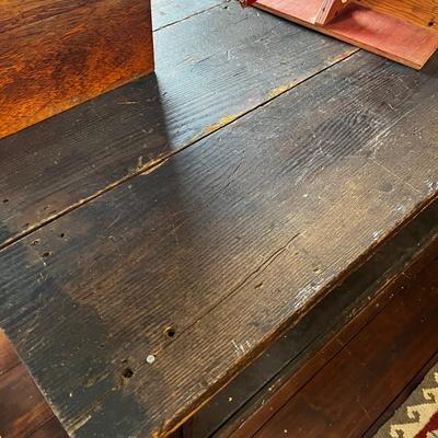 820 Large Antique Table with Shelves.