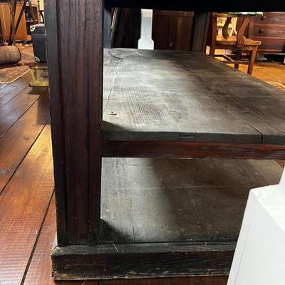 820 Large Antique Table with Shelves.