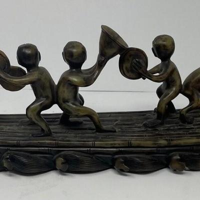 Mid 20th Century Chinese / Asian Boat with Men Playing Music