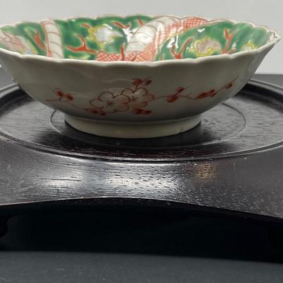 Antique AOKI Japanese Dragon Porcelain dish bowl