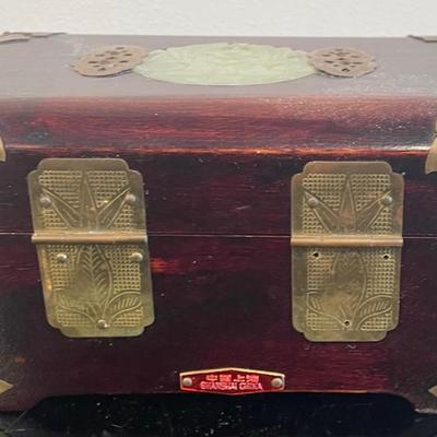 Vintage Chinese Jewelry Box with Jade /Locker