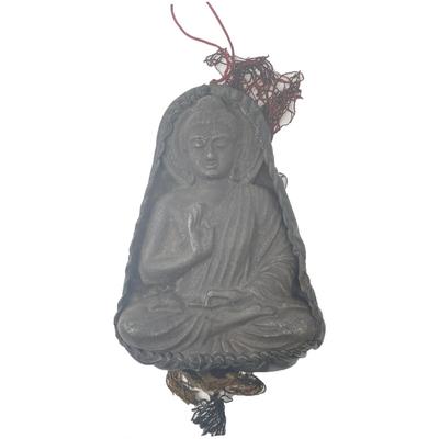 Antique Tibet Leather Bronze Buddhism seat Shakyamuni/ leather back