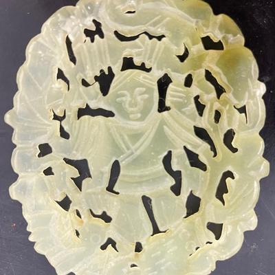 Natural Jade handmade medallion
