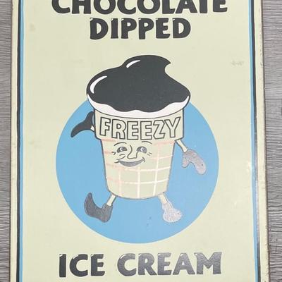 Chocolate Dipped Ice Cream advertising Sign
