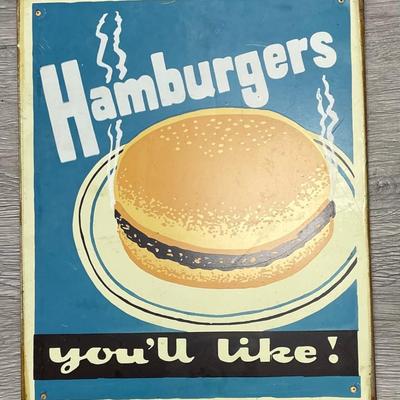 Hamburgers You'll Like!  Advertising Sign