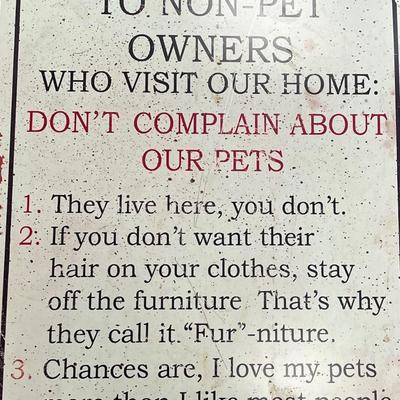 No Non-Pet Owners Advertisement Sign