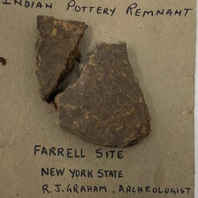 Native American Indian (IROQUOIS) Pottery Remnant/ FARREL SITE, NY