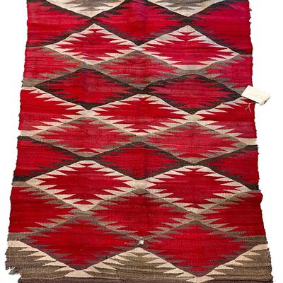 Circa mid 19c Hand woven NAVAJO Chief Blanket