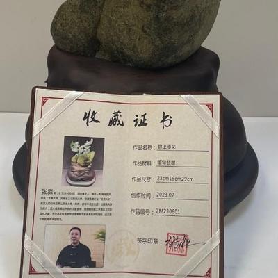 Jade figurine with certification/ on a stand/ Box