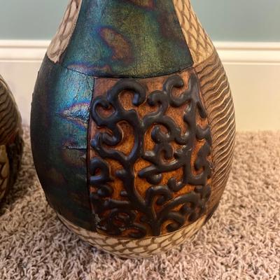 Pair of Urn Shaped Ceramic Vases (B3-RG)