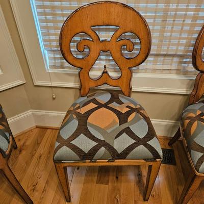 Six Woodland Upholstered, Wood Framed Chairs (K-DW)
