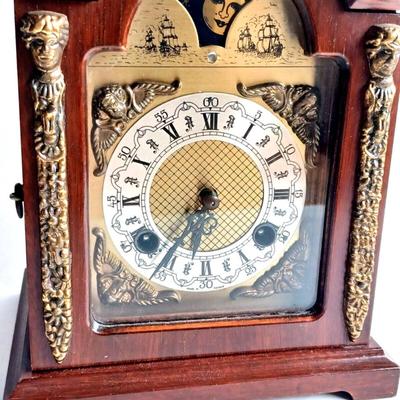 Vintage Frenz Hermle Mantel Clock with Moonphase and Ships