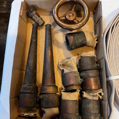 N831 Vintage U.S. Rubber Co. Fire Nozzle & Hose