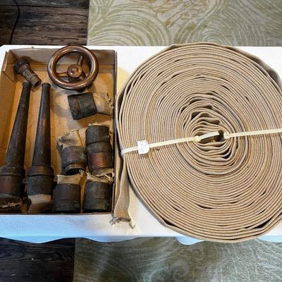 N831 Vintage U.S. Rubber Co. Fire Nozzle & Hose