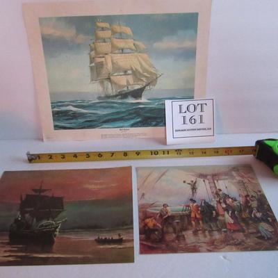 Lot of 3 Older Ship Related Prints