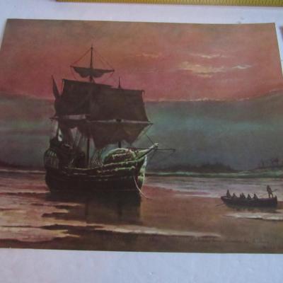 Lot of 3 Older Ship Related Prints