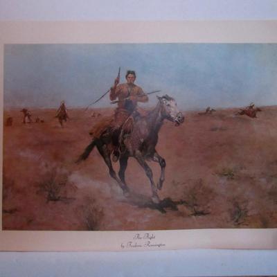 3 Vintage Remington Prints: The Stampede, New Year on the Cimarron, The Flight