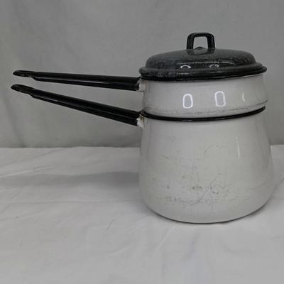 Vintage Enamelware Double Boiler