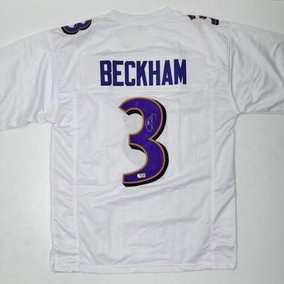 Baltimore Ravens - Odell Beckham Jr (OBJ) Signed White Custom Baltimore Ravens Jersey