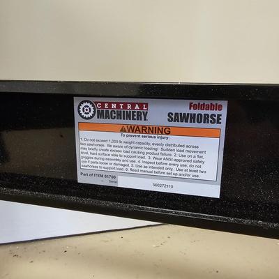 Two Central Machinery Foldable Sawhorses (G-JS)