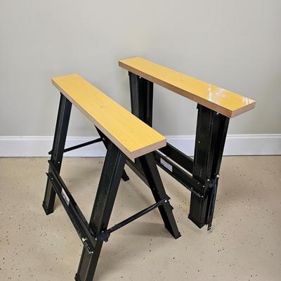 Two Central Machinery Foldable Sawhorses (G-JS)
