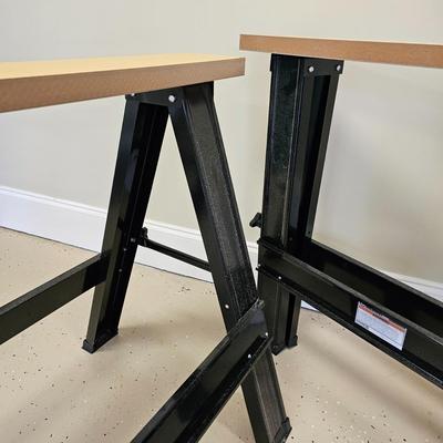 Two Central Machinery Foldable Sawhorses (G-JS)