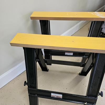 Two Central Machinery Foldable Sawhorses (G-JS)