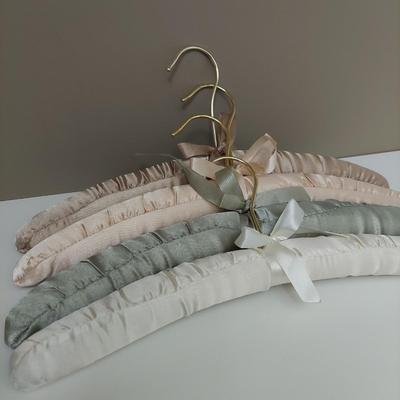 Satin and Velvet Top Hangers w/ Wooden Bottom Hangers (PC2-BBL)