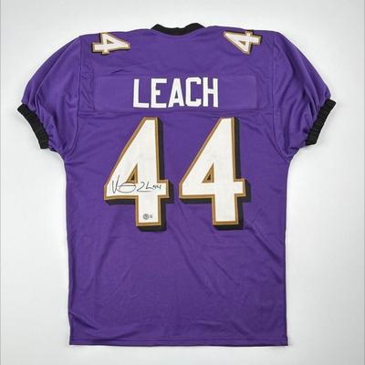 Vonta Leach Beckett Witnessed Hologram Autographed Jersey- Baltimore Ravens