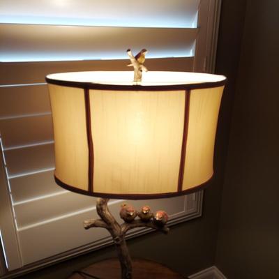 Bird Table Lamp w/ Oval Shade (P-BBL)