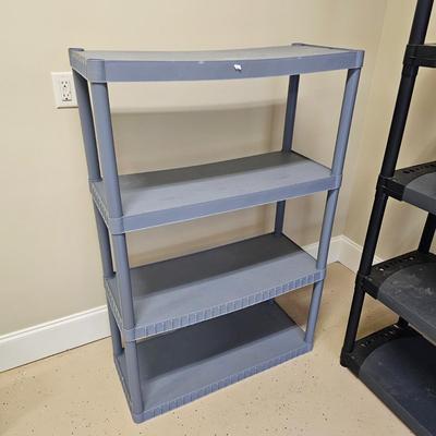 Pair of Plastic Storage Shelves (G-JS)