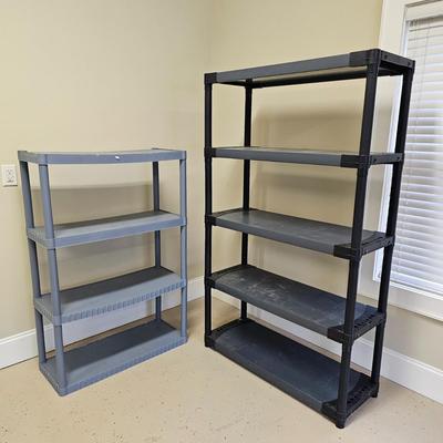 Pair of Plastic Storage Shelves (G-JS)