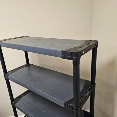 Pair of Plastic Storage Shelves (G-JS)