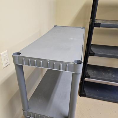 Pair of Plastic Storage Shelves (G-JS)