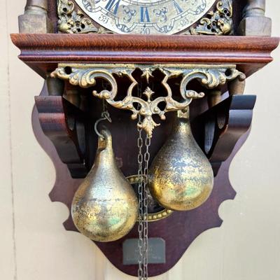 Zaanse Vintage Antique Dutch Wall Clock 8 day BIG RARE WUBA Warmink Friesian Era