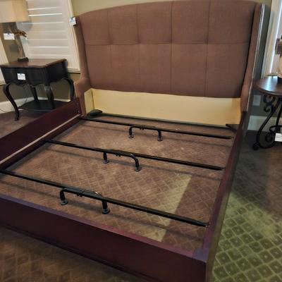 Cambridge King Bed Frame with Upholstered Headboard by Kravat Furniture (P-BBL)