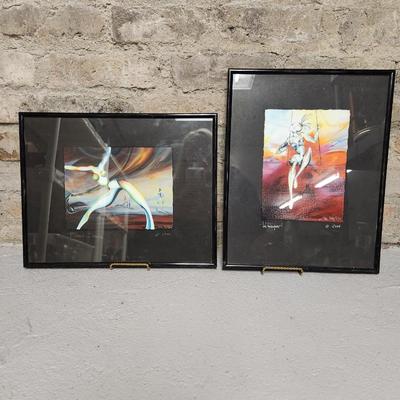 Pair of abstract frames art