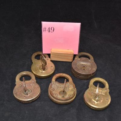 Lot of 5 Antique/Vintage Reese Padlocks with Keys
