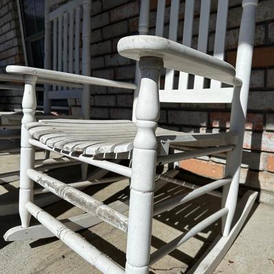 Wood Porch Rocking Chairs (2) ( See Description)