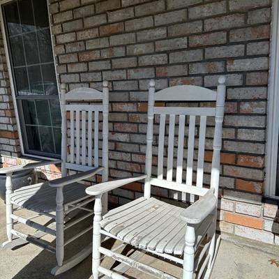 Wood Porch Rocking Chairs (2) ( See Description)