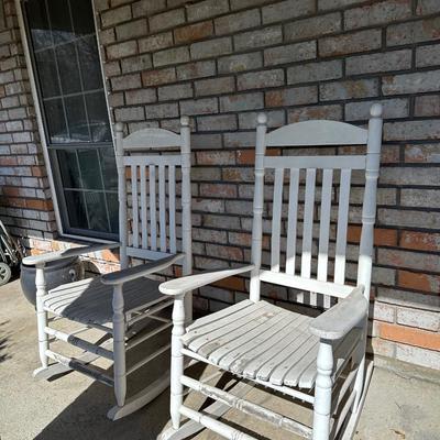 Wood Porch Rocking Chairs (2) ( See Description)