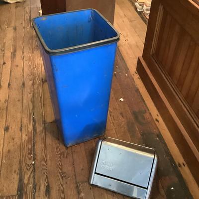 625 Two Vintage Industrial Metal Waste Can